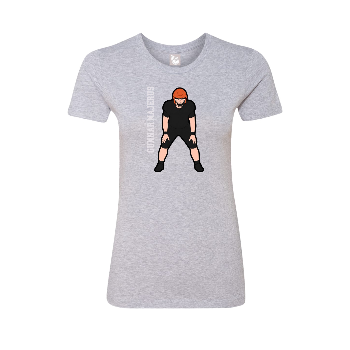 Fitted Women's Tee — Name Vertical in Grey