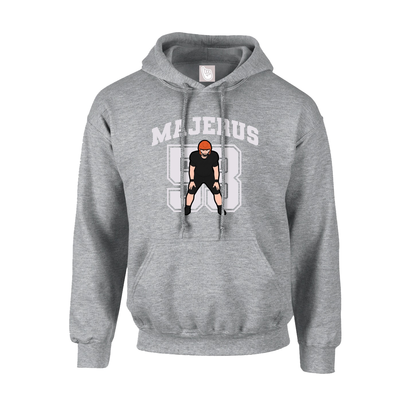 Hoodie — Number in Grey