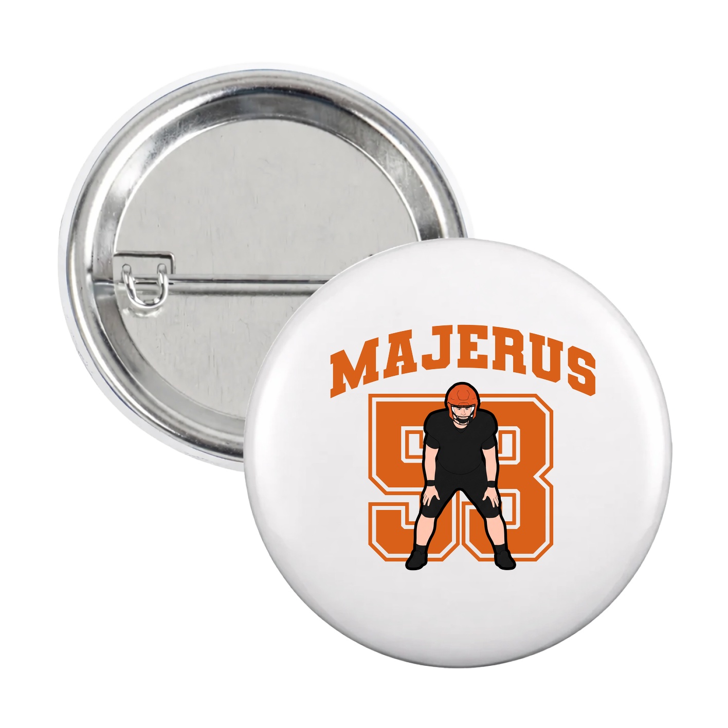 Game Day Button — Number in White