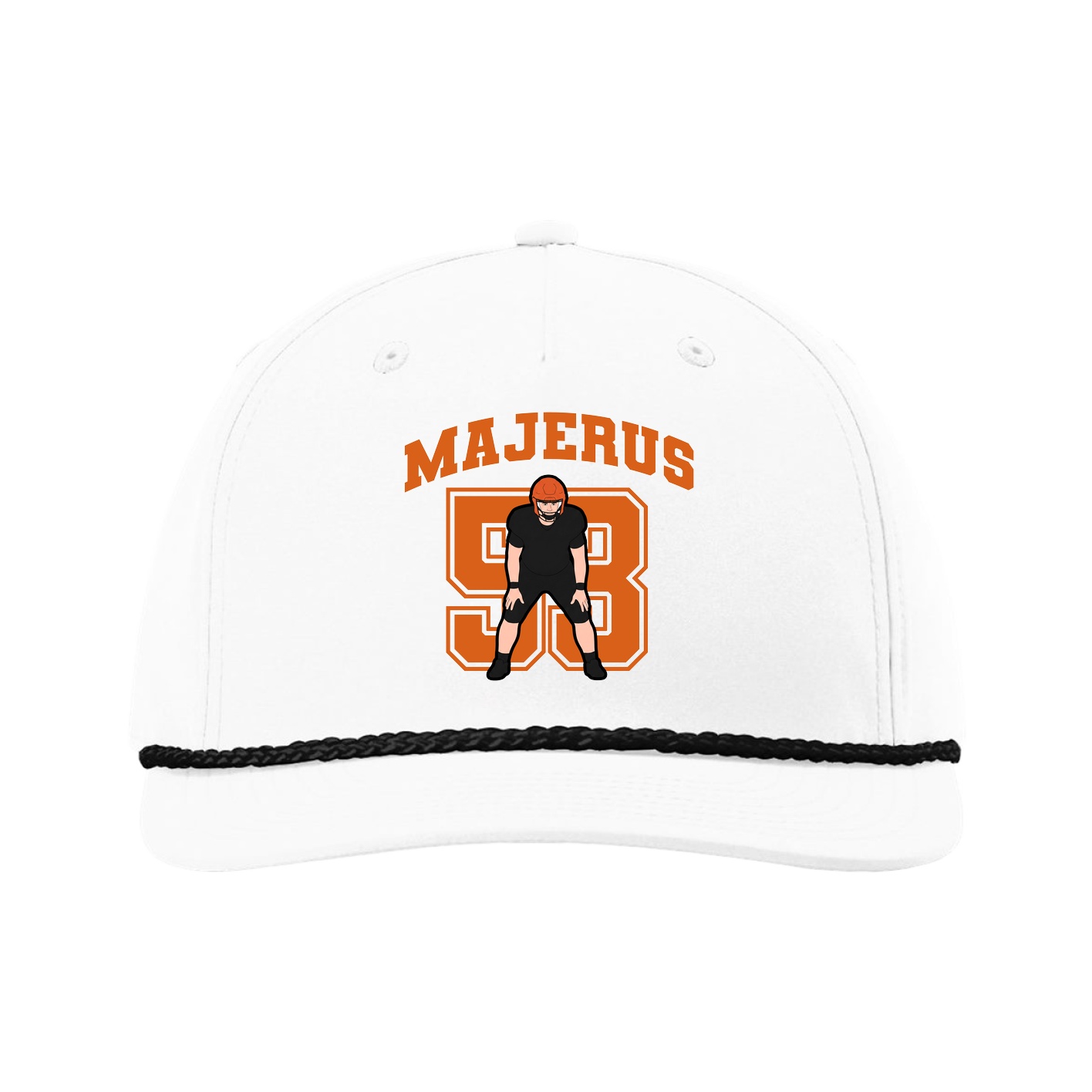 Five-Panel Classic Rope Cap — Number in White