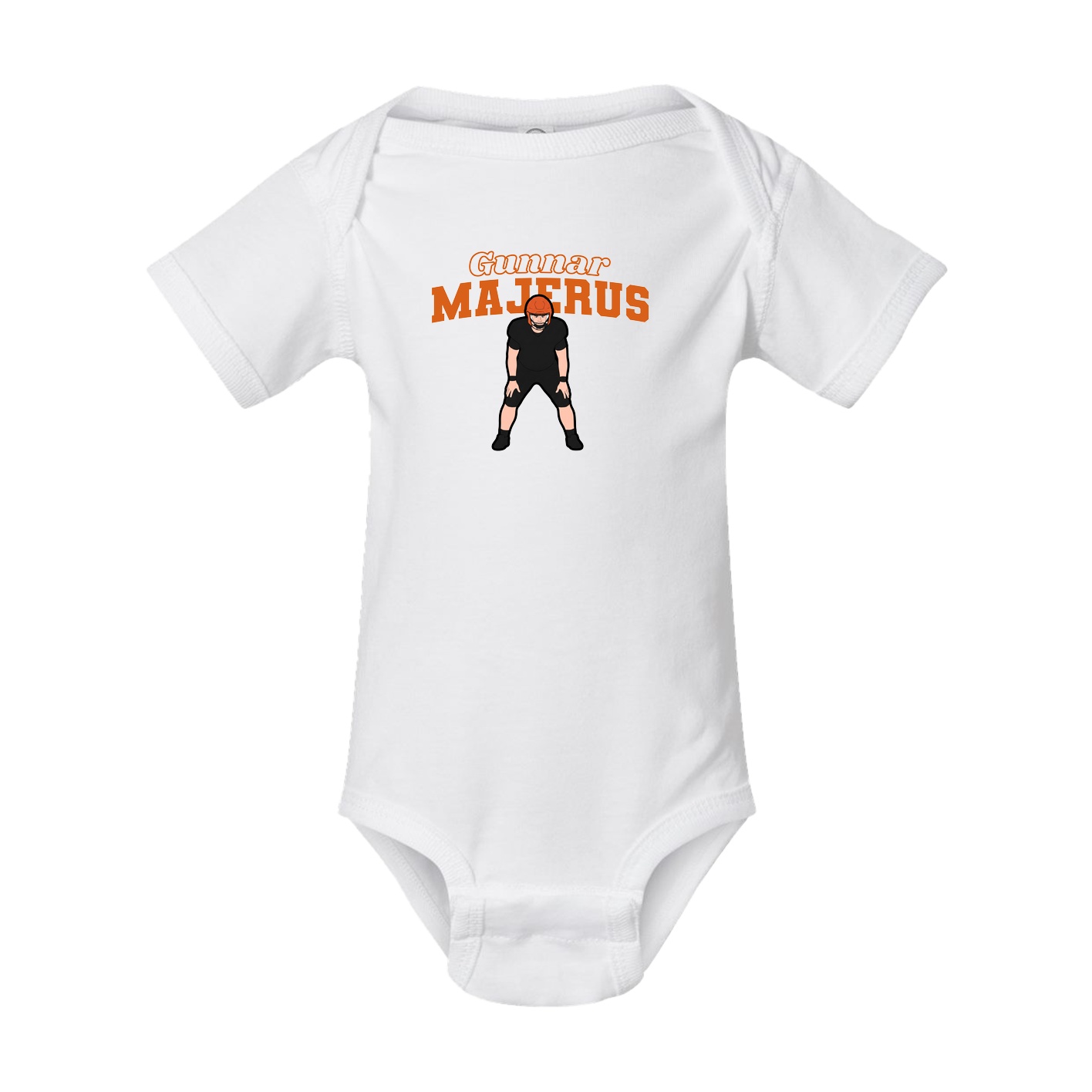 Baby Onesie — Name Arch in White