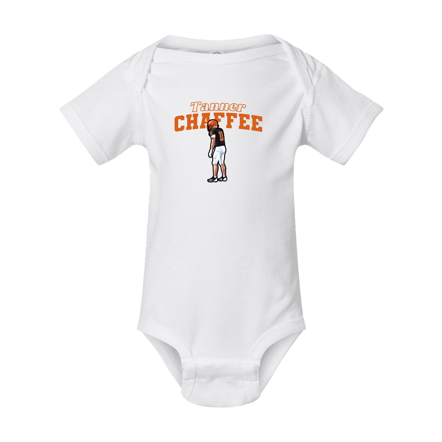 Baby Onesie — Name Arch in White