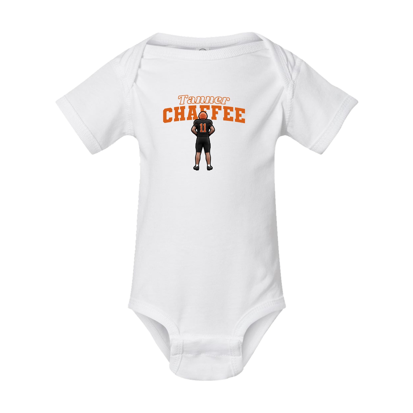 Baby Onesie — Name Arch in White
