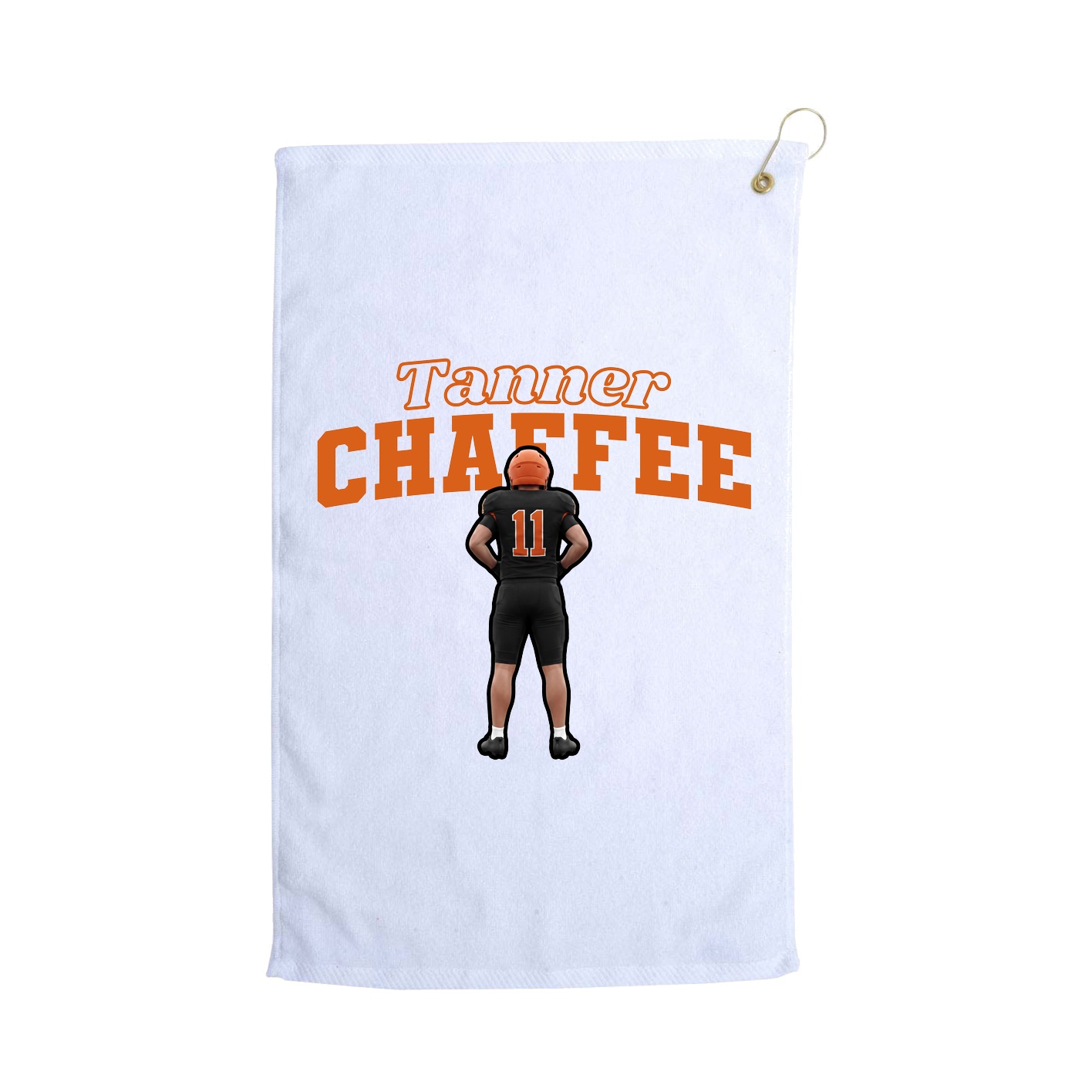 Golf Towel — Name Arch in White