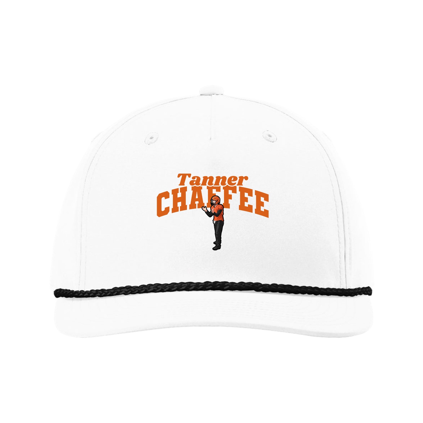 Five-Panel Classic Rope Cap — Signature Arch in White