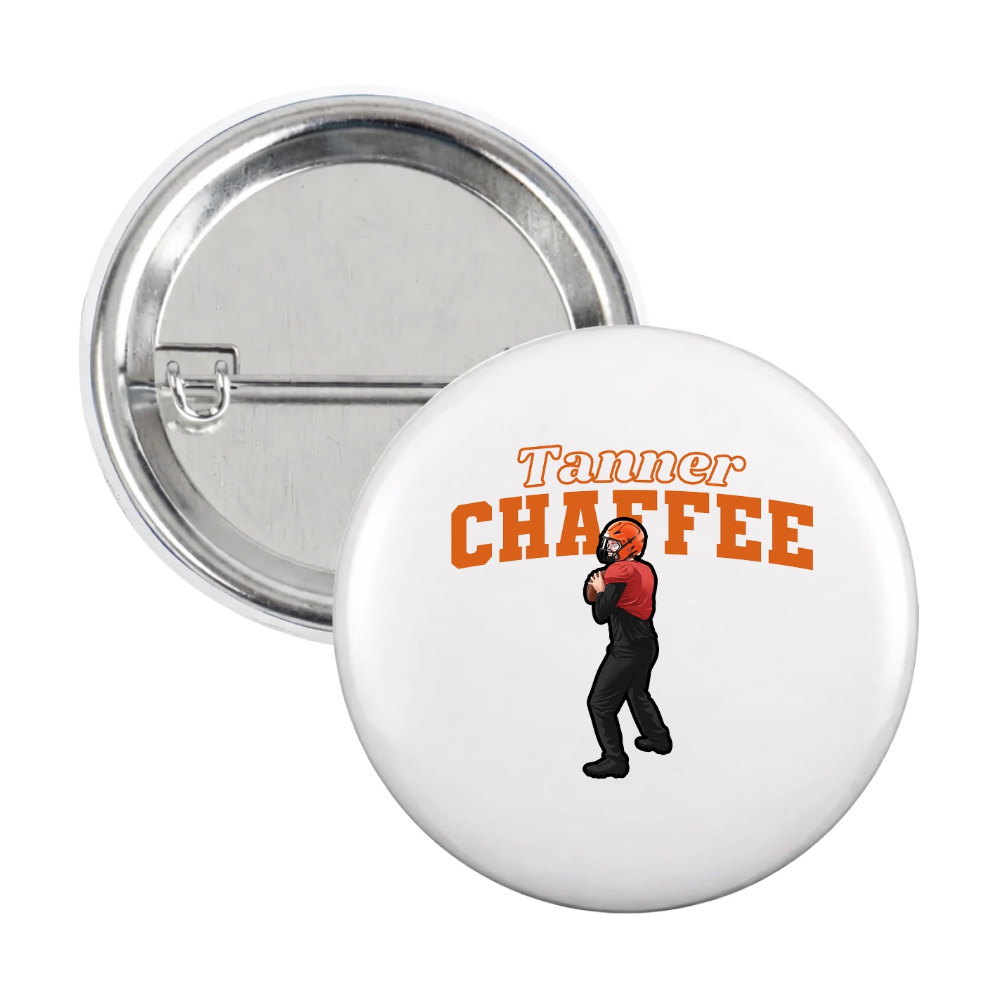 Game Day Button — Name Arch in White