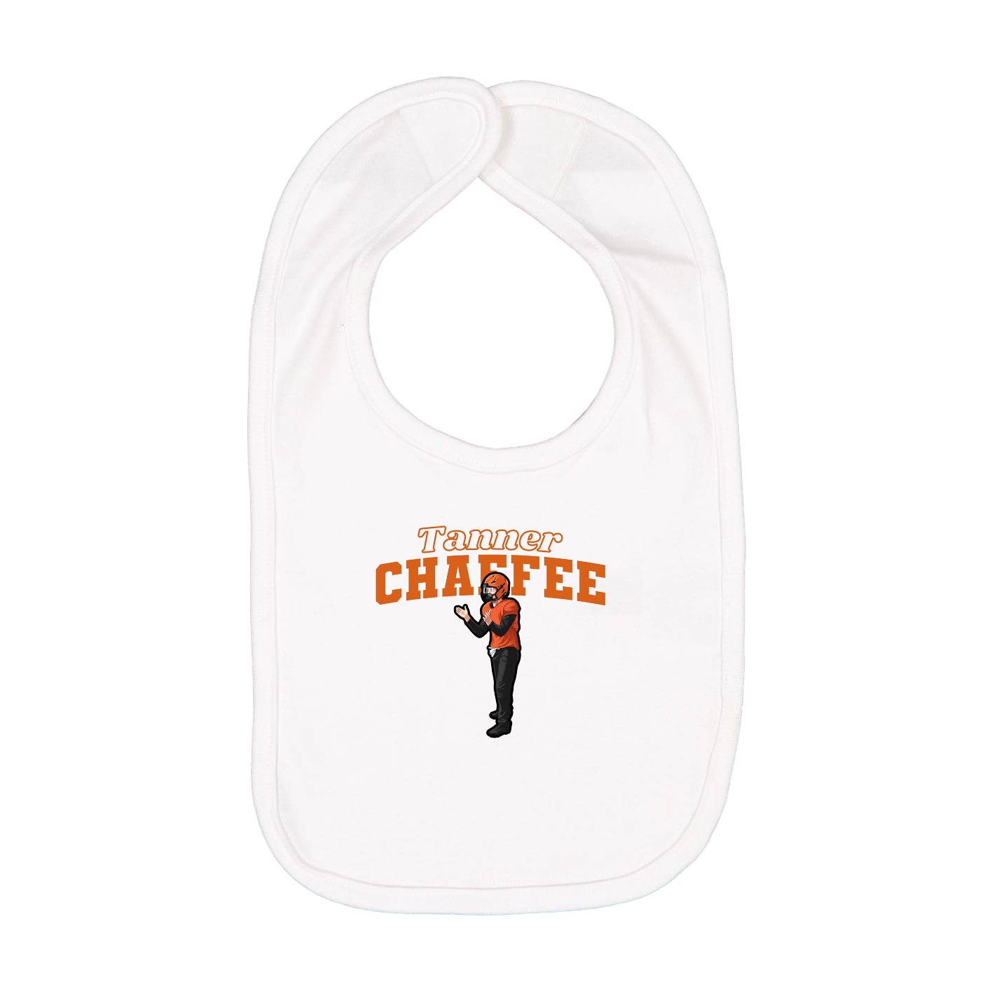 Infant Bib — Name Arch in White