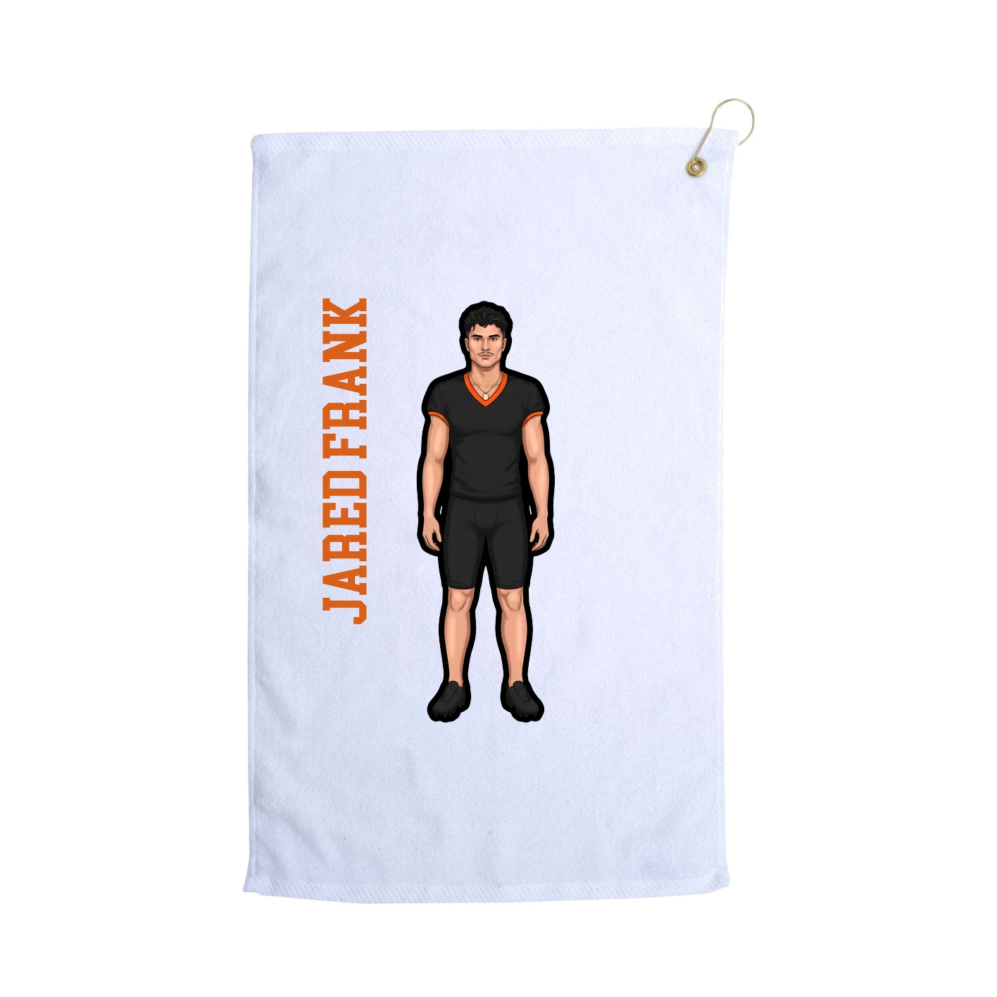 Golf Towel — Name Vertical in White