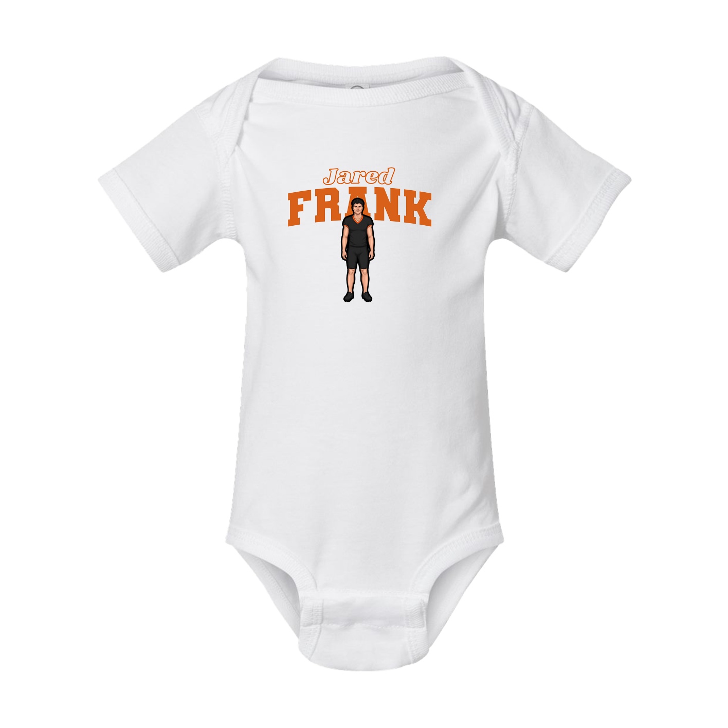 Baby Onesie — Name Arch in White
