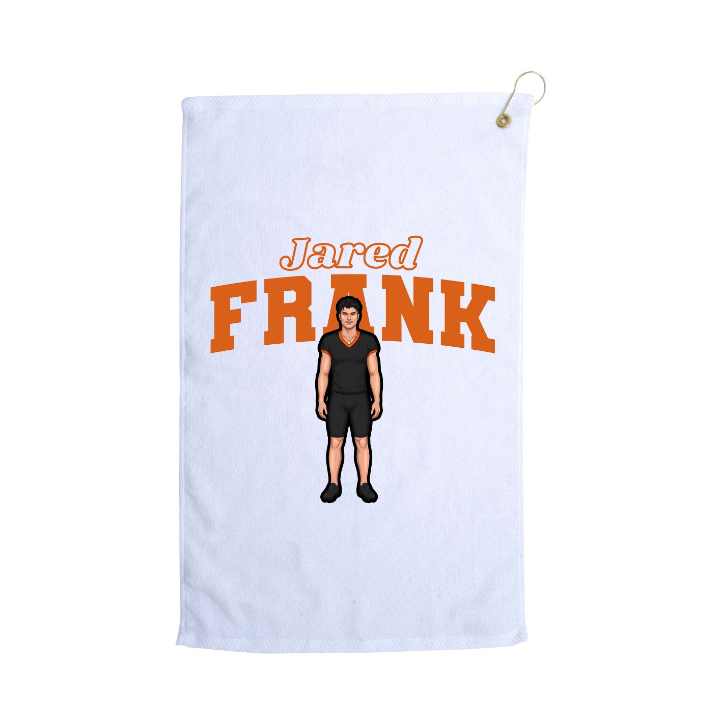 Golf Towel — Name Arch in White