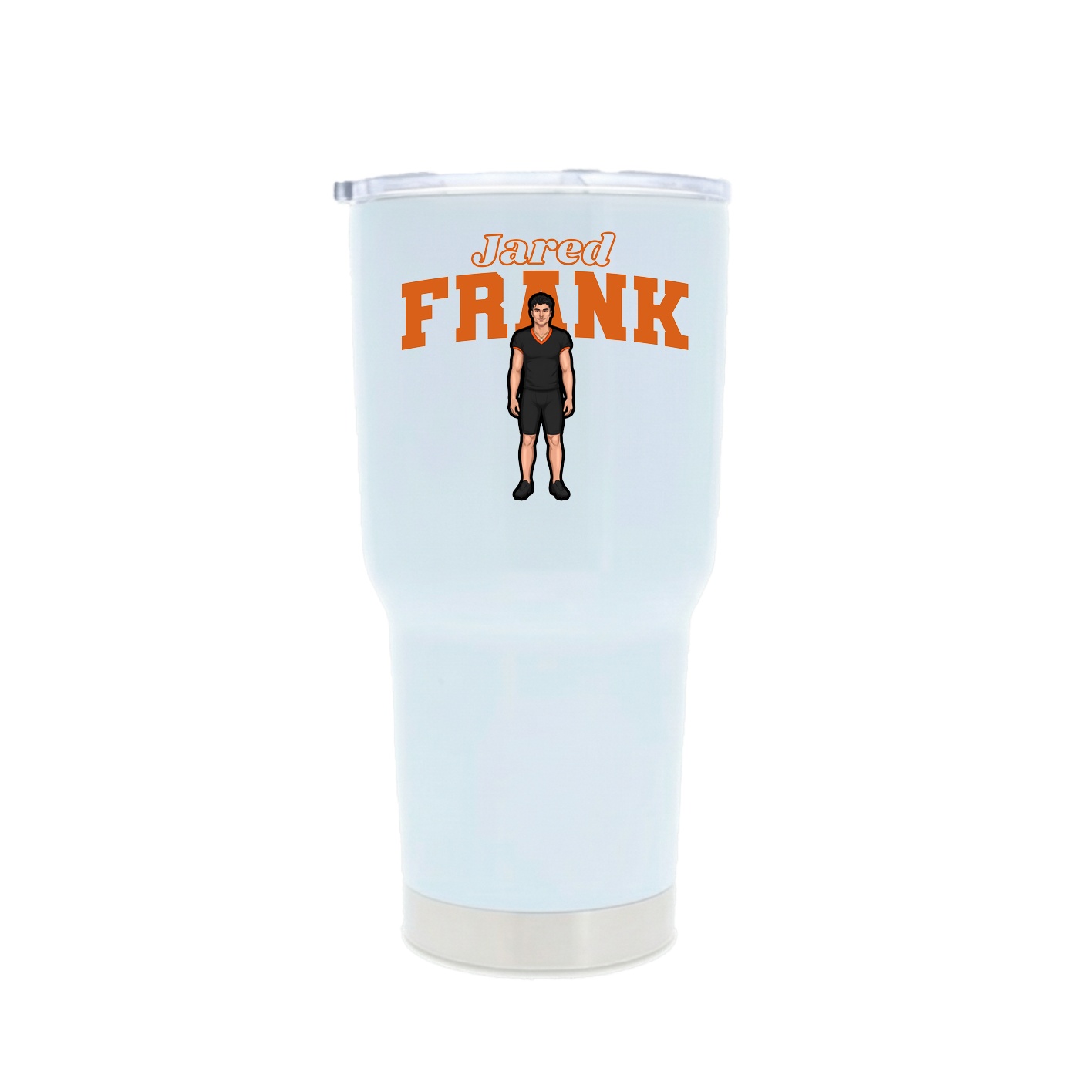 30oz Stainless Steel Tumbler — Name Arch in White
