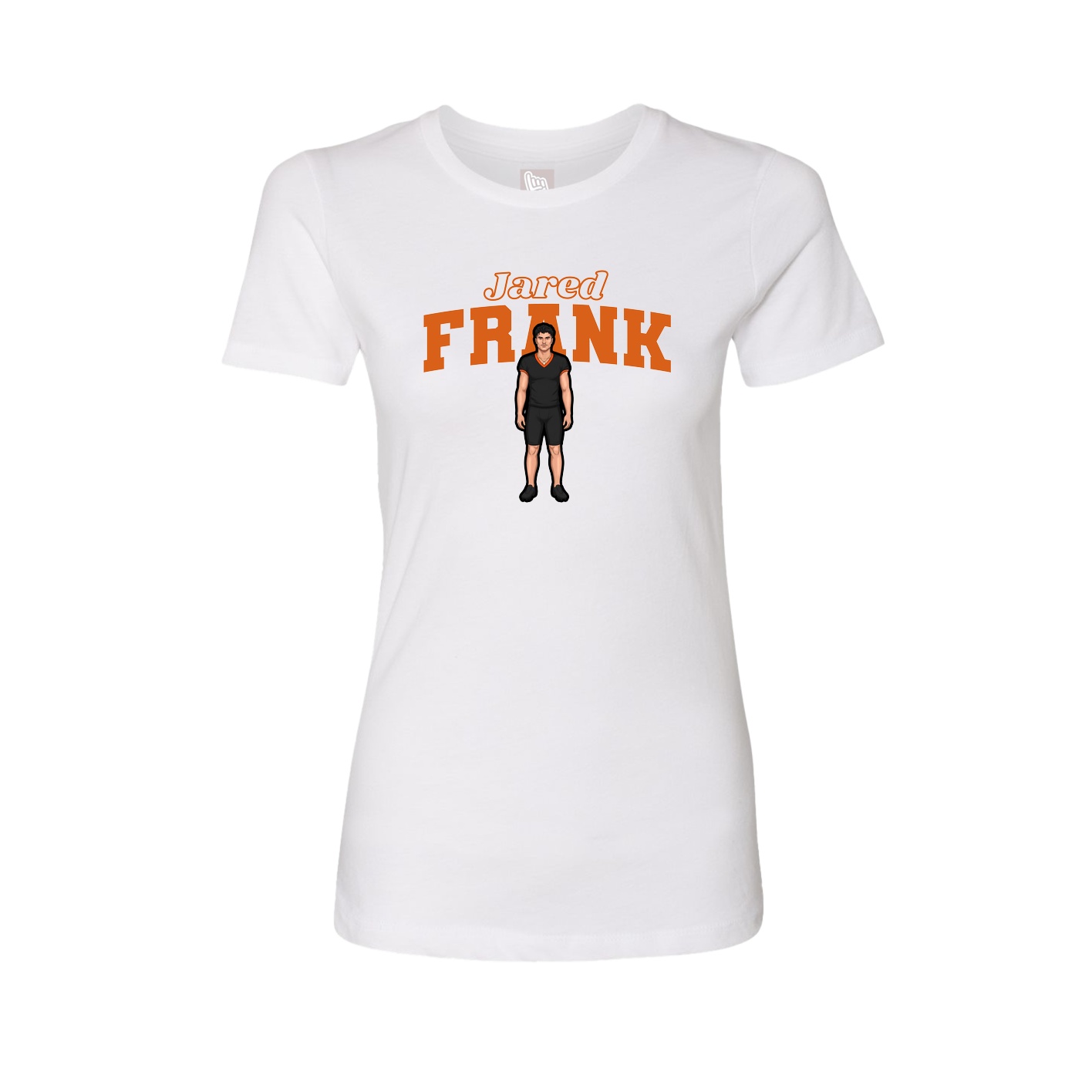 Fitted Women's Tee — Name Arch in White