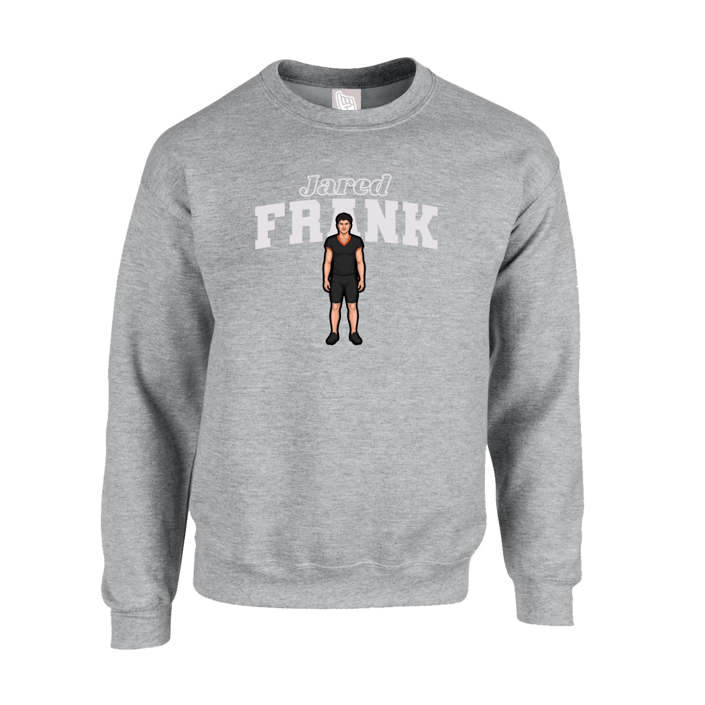 Fleece Crew — Name Arch in Grey