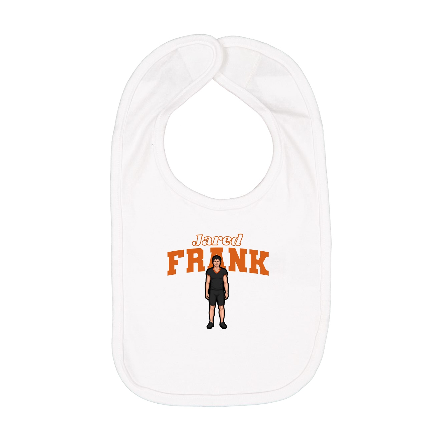 Infant Bib — Name Arch in White