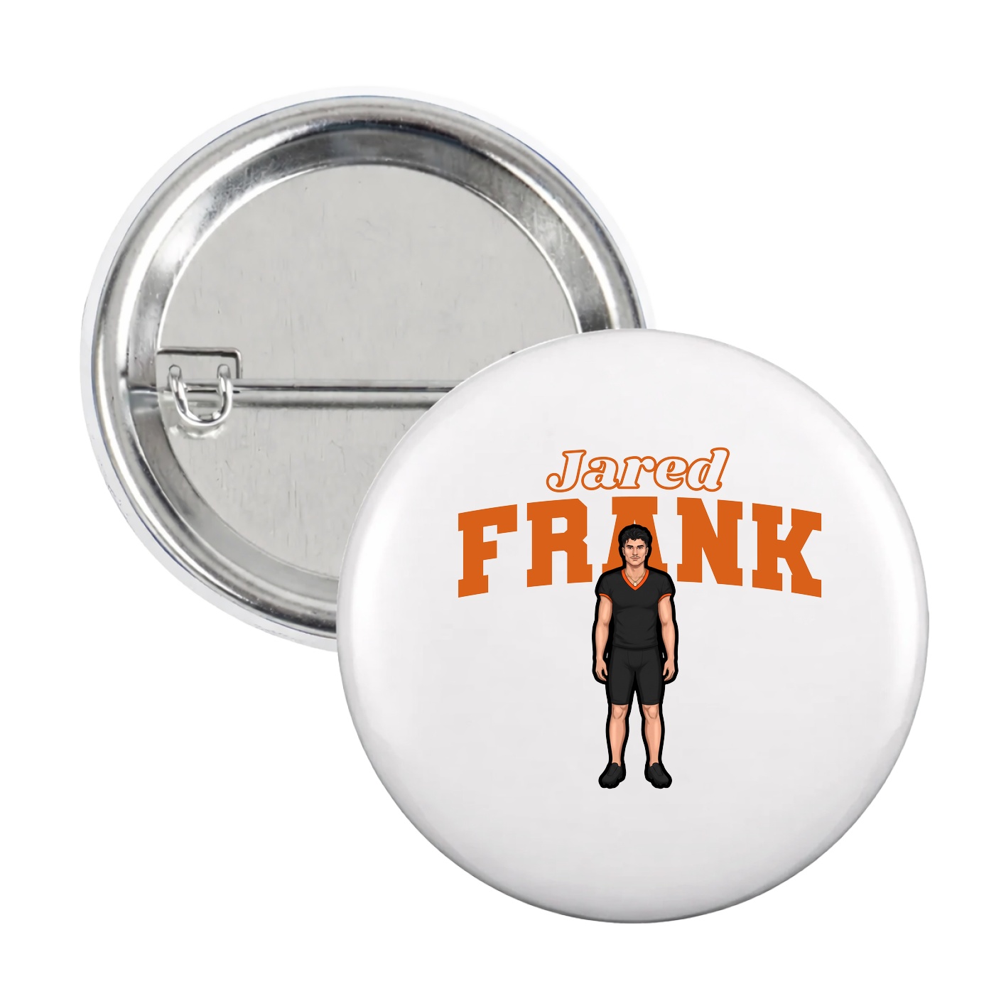 Game Day Button — Name Arch in White