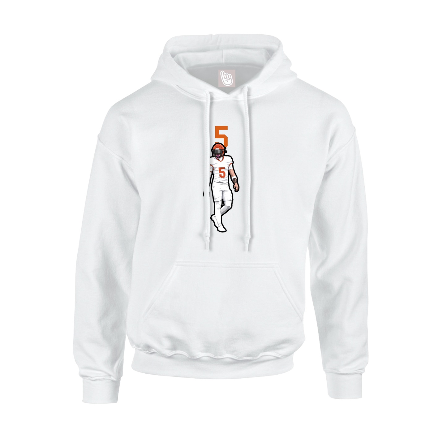 Youth Hoodie — Number Top in White