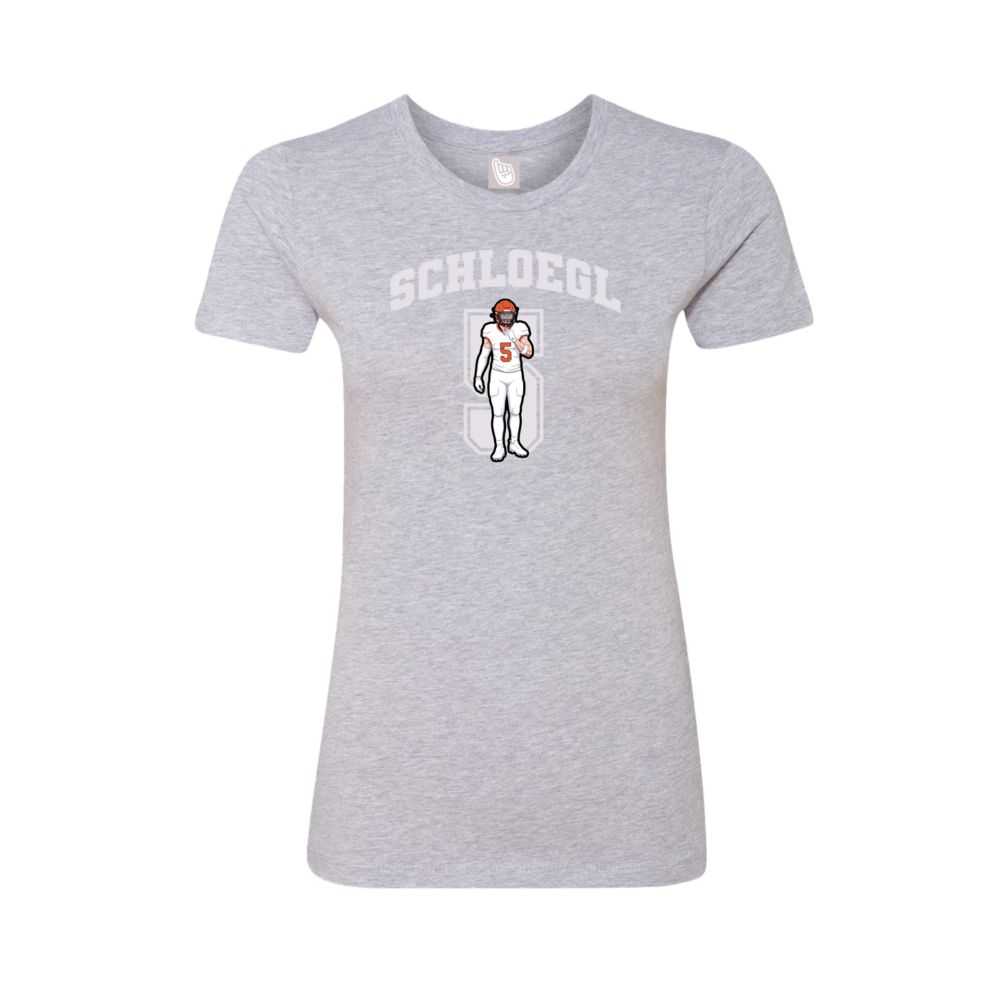 Fitted Women's Tee — Number in Grey