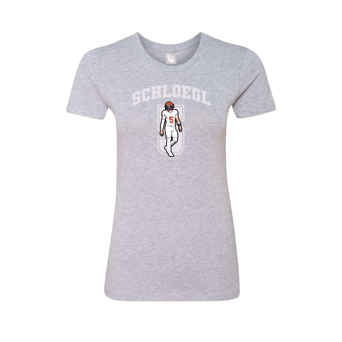 Fitted Women's Tee — Number in Grey