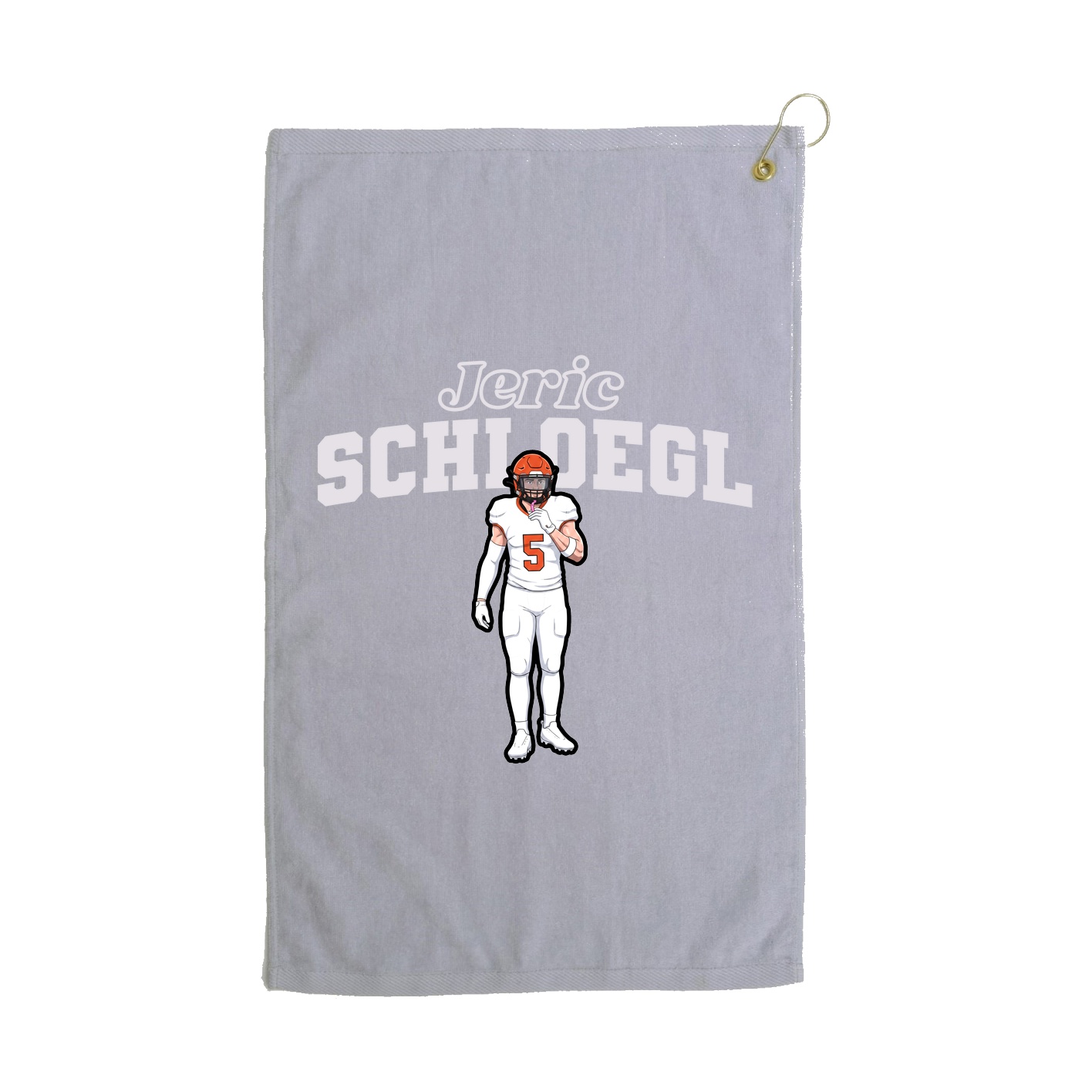 Golf Towel — Name Arch in Grey