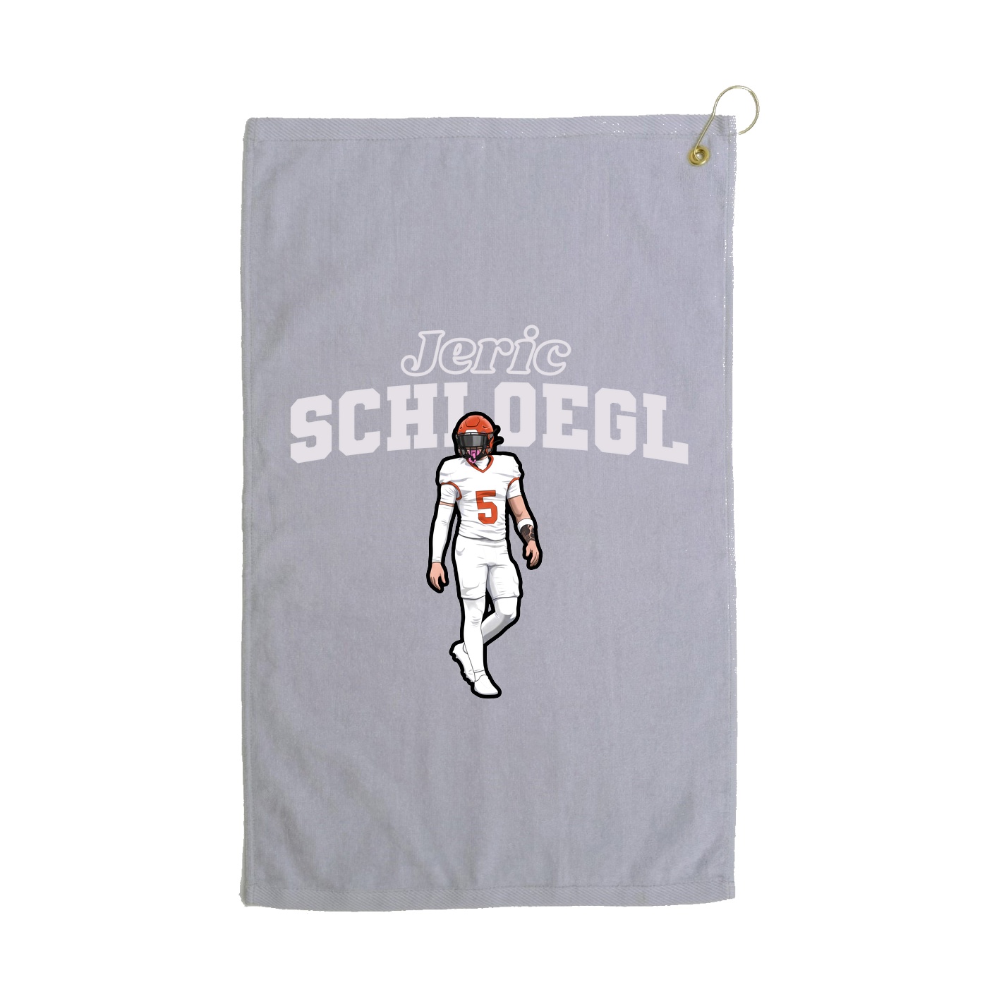 Golf Towel — Name Arch in Grey
