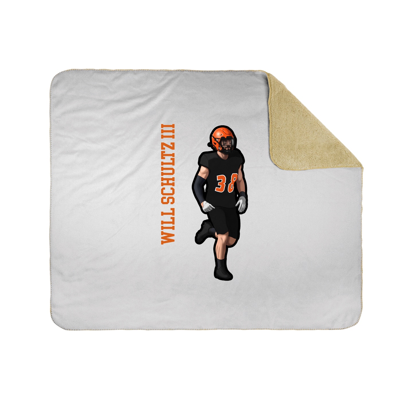 Throw Blanket — Name Vertical in White