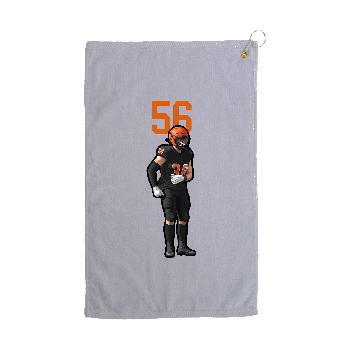 Golf Towel — Number Top in Grey