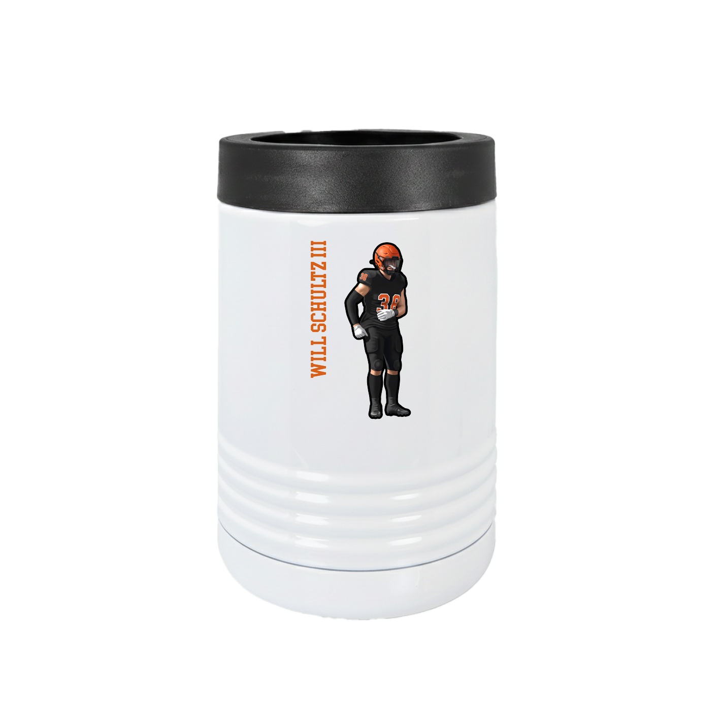 Beverage Holder — Name Vertical in White