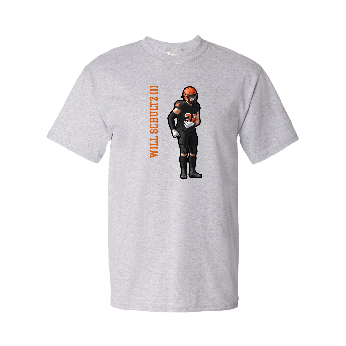Tee — Name Vertical in Grey