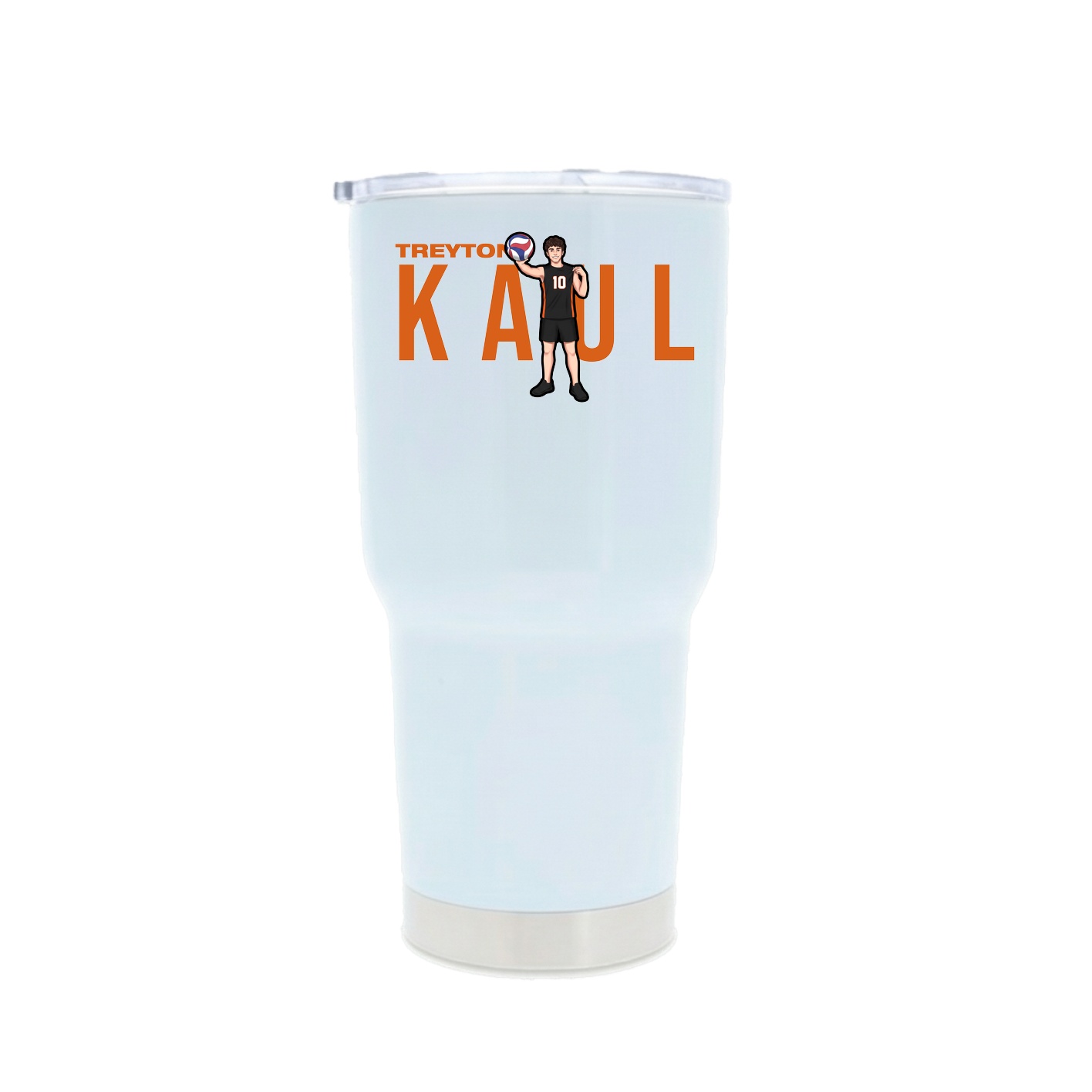 30oz Stainless Steel Tumbler — Player Name in White