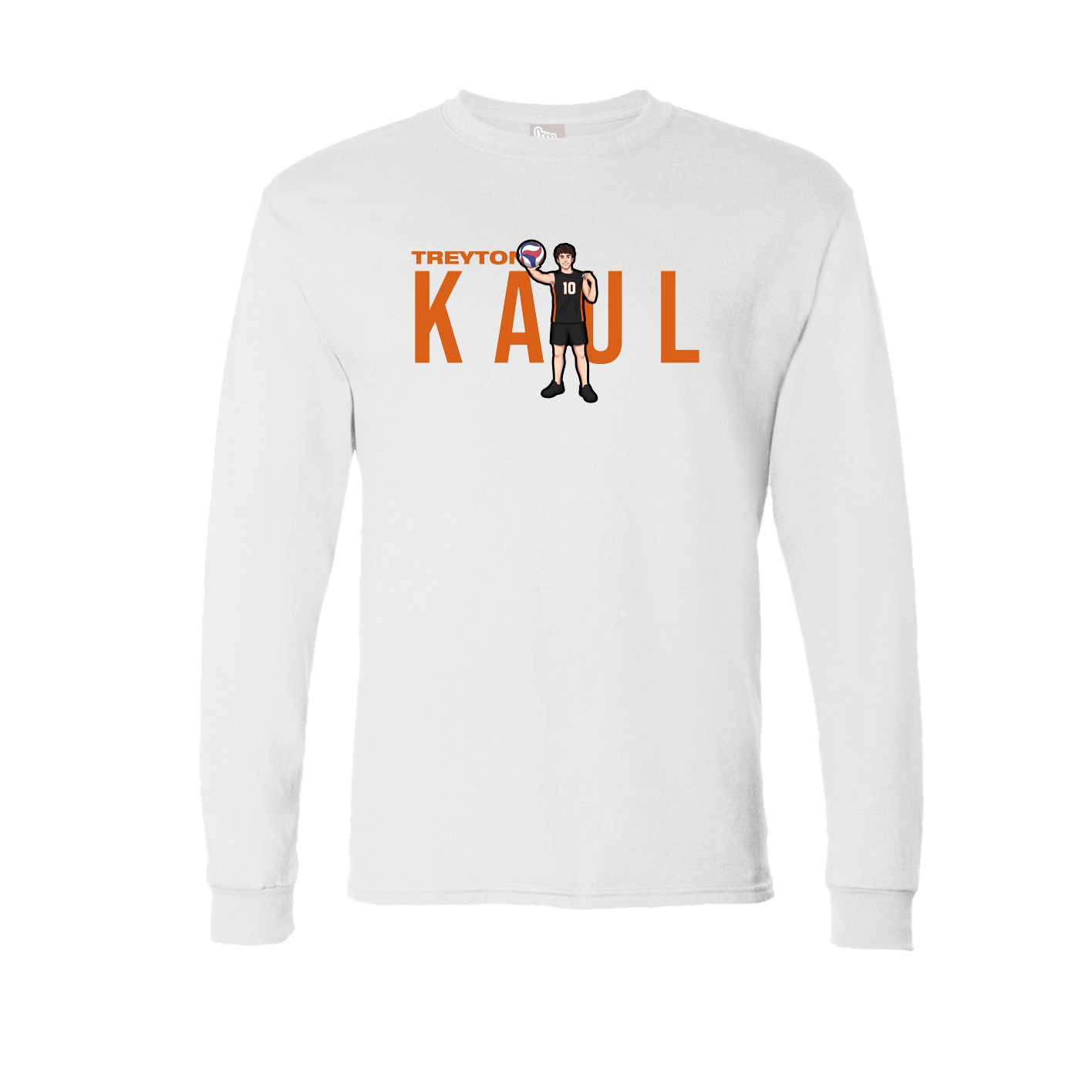 Long Sleeve Tee — Player Name in White