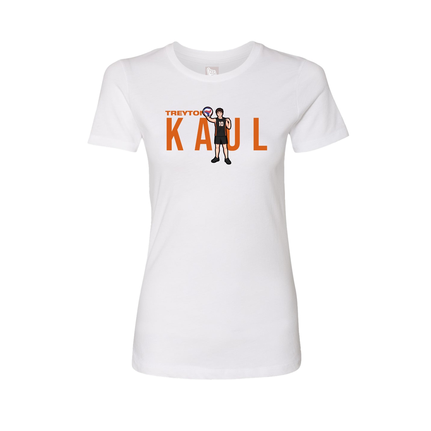 Fitted Women's Tee — Player Name in White