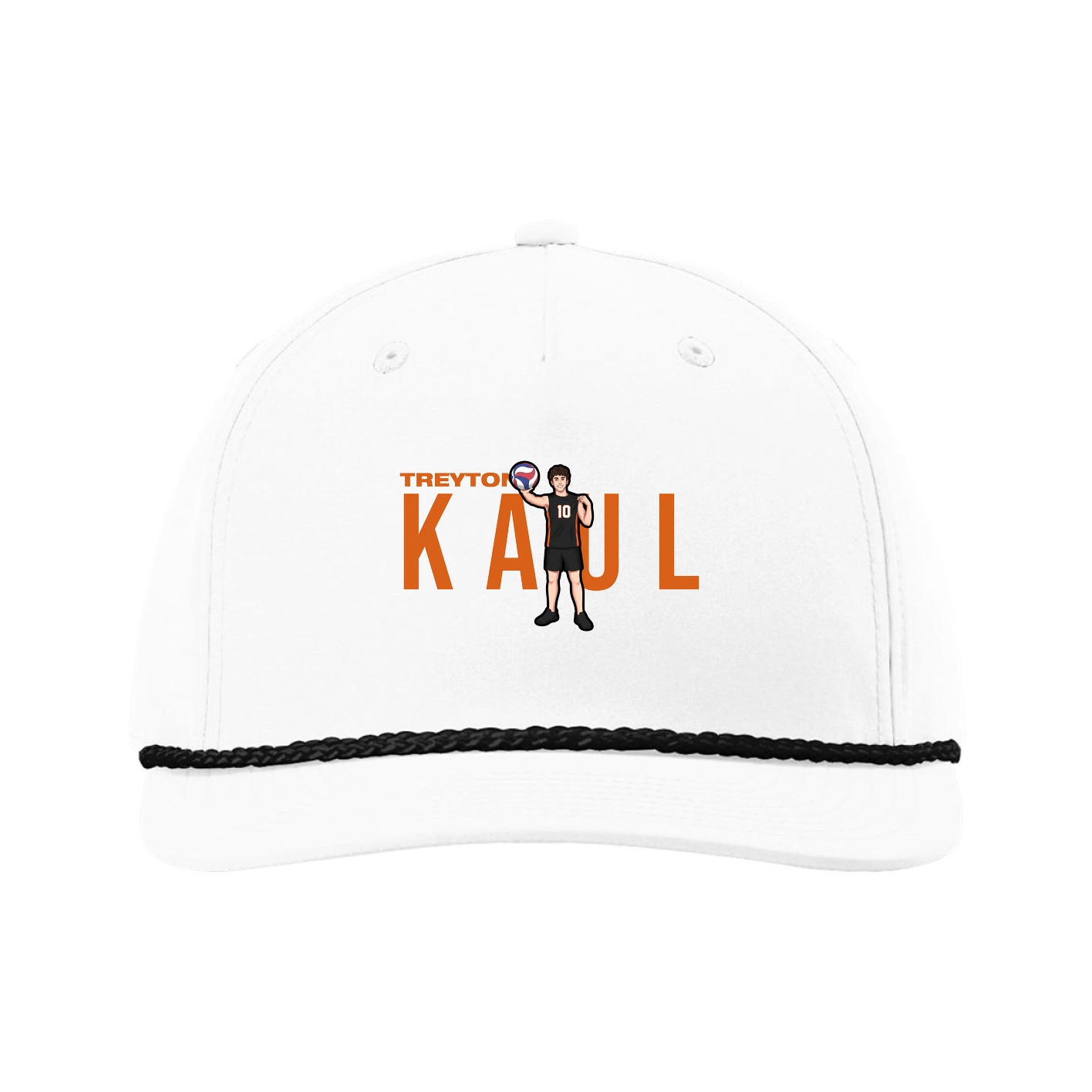 Five-Panel Classic Rope Cap — Player Name in White
