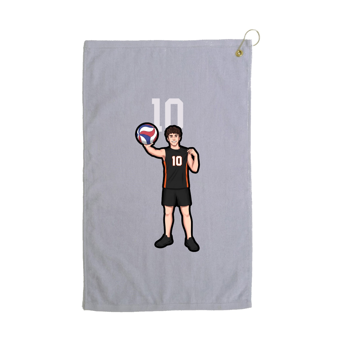 Golf Towel — Number Top in Grey