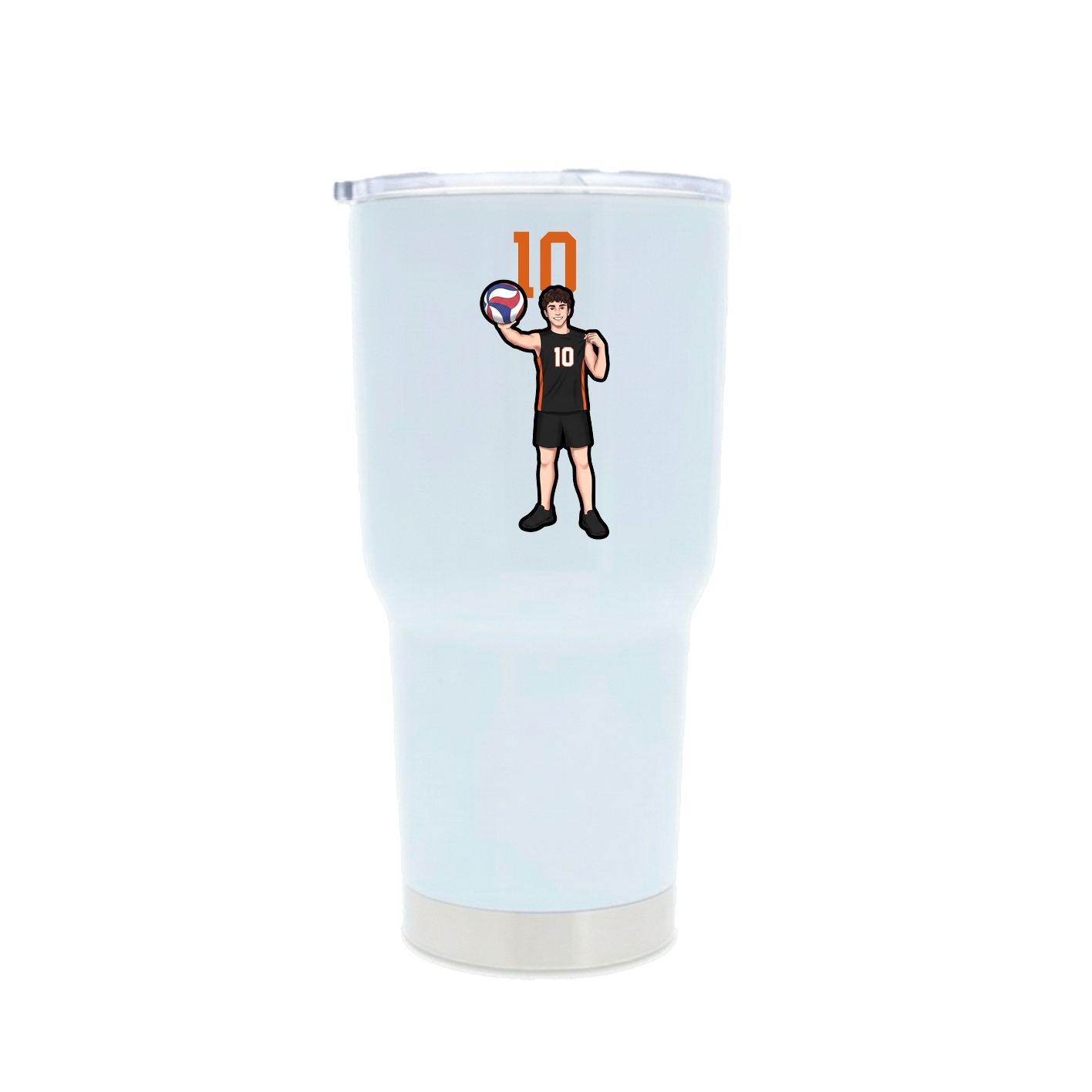 30oz Stainless Steel Tumbler — Number Top in White