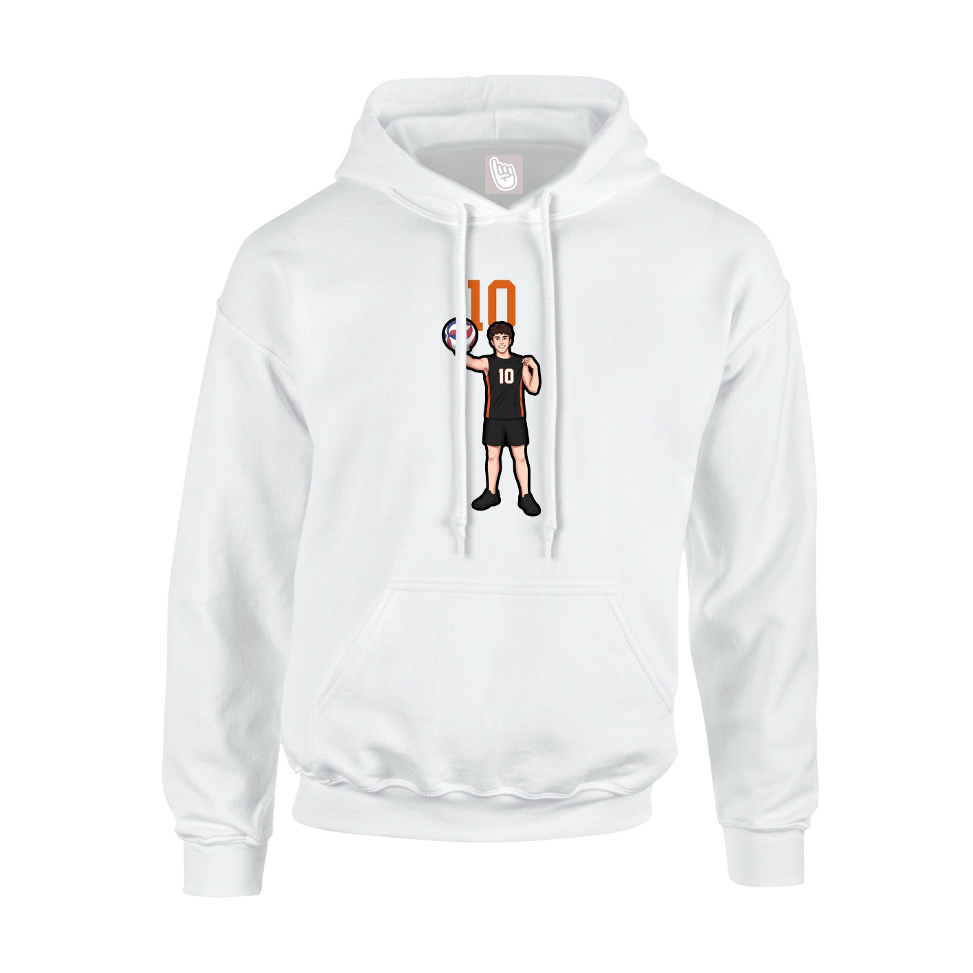 Hoodie — Number Top in White