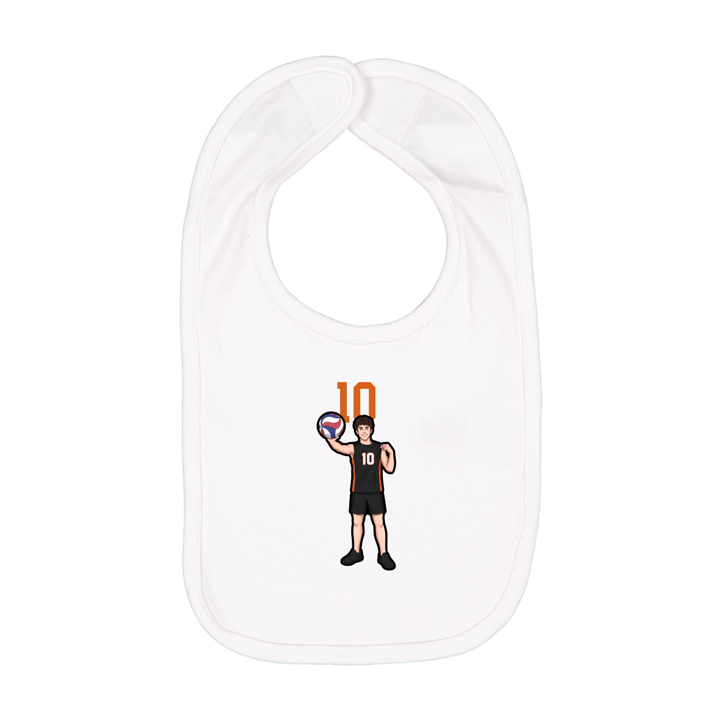 Infant Bib — Number Top in White
