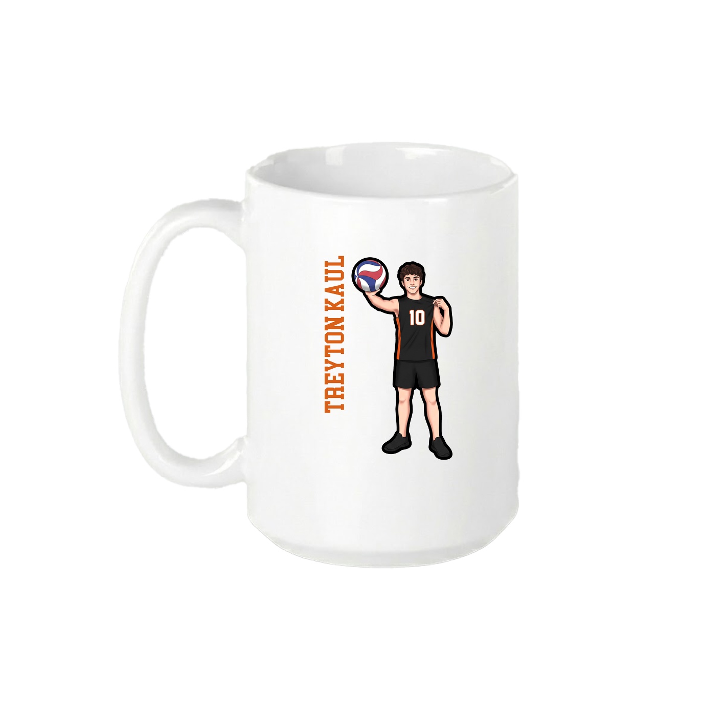 15oz Coffee Mug — Name Vertical in White