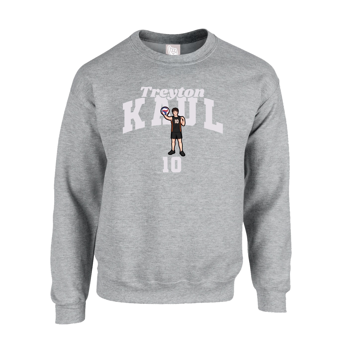Fleece Crew — Signature Arch in Grey