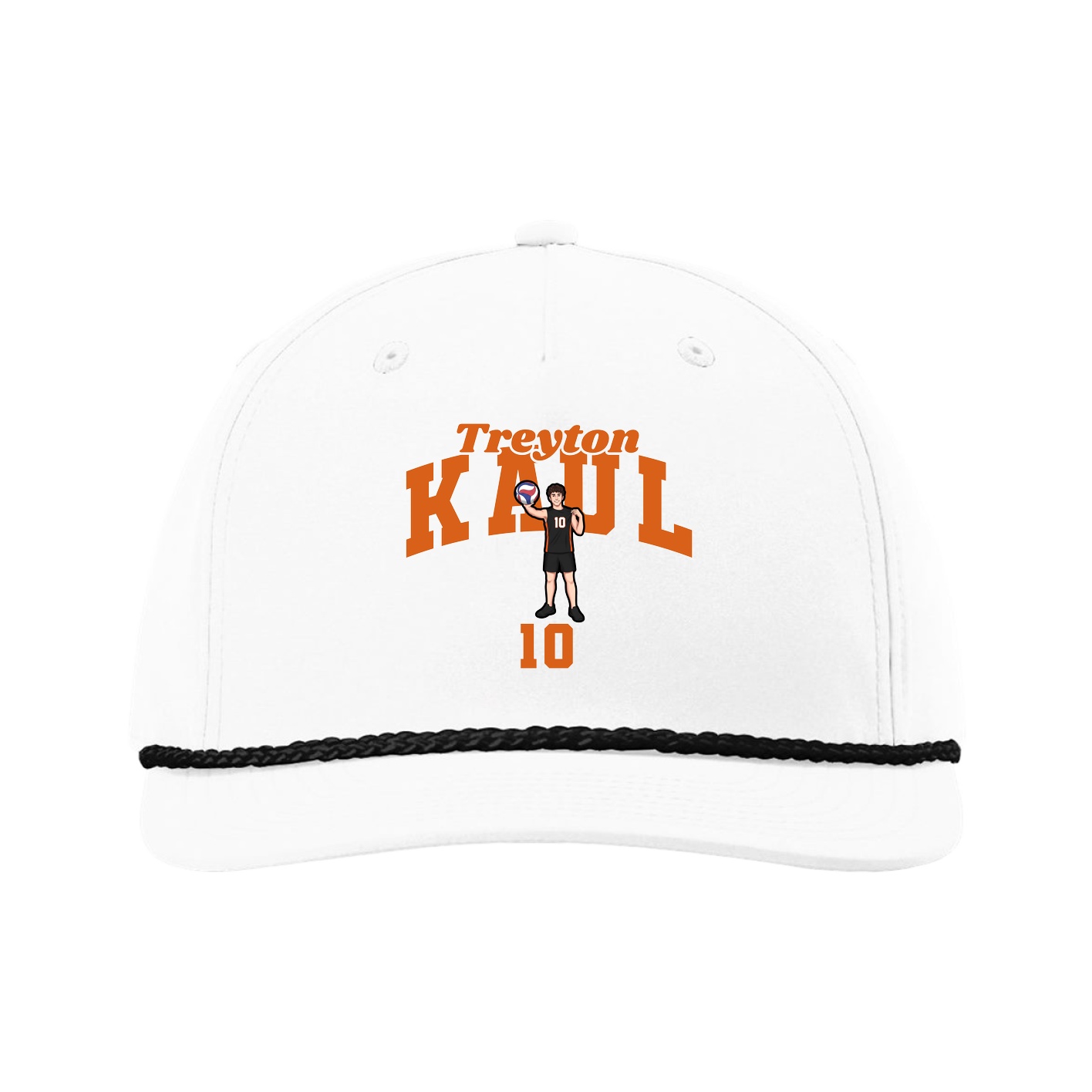 Five-Panel Classic Rope Cap — Signature Arch in White