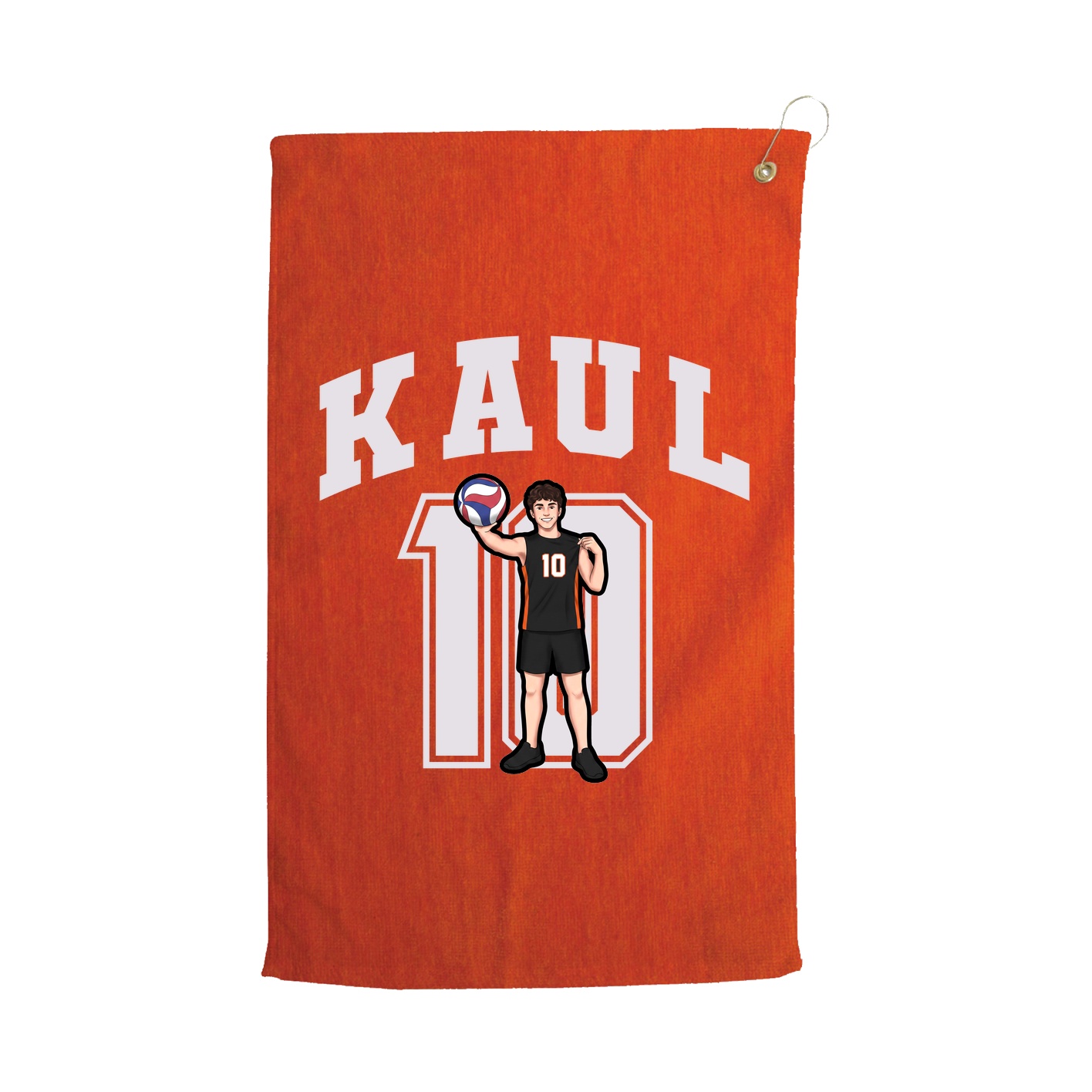 Golf Towel — Number in Orange