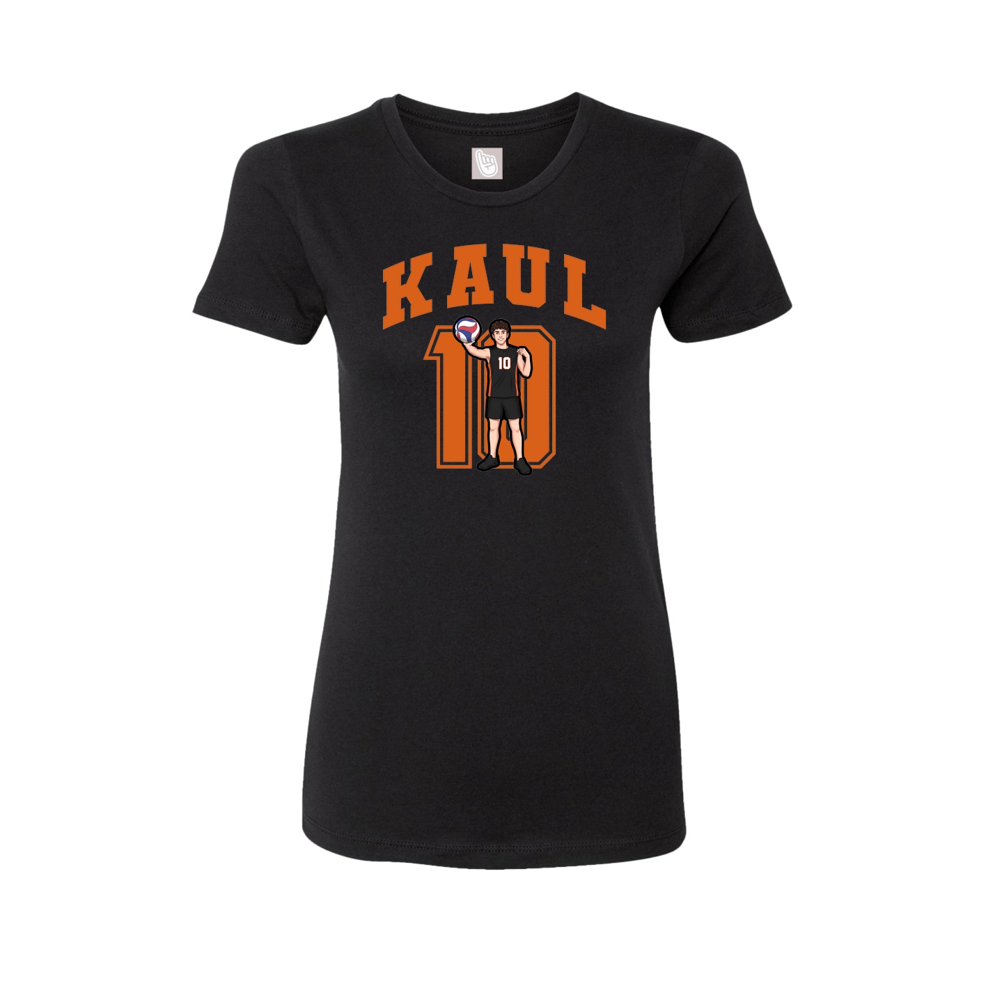 Fitted Women's Tee — Number in Black