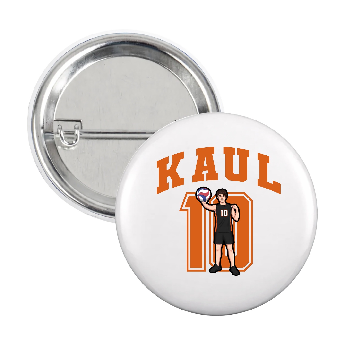 Game Day Button — Number in White
