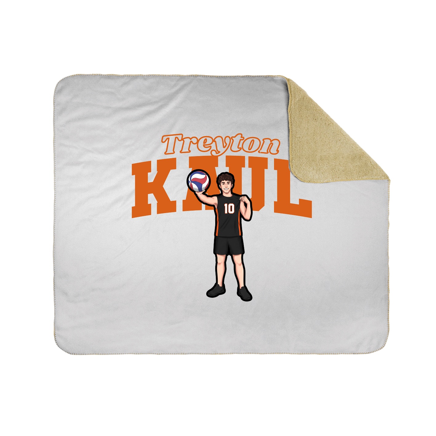 Throw Blanket — Name Arch in White