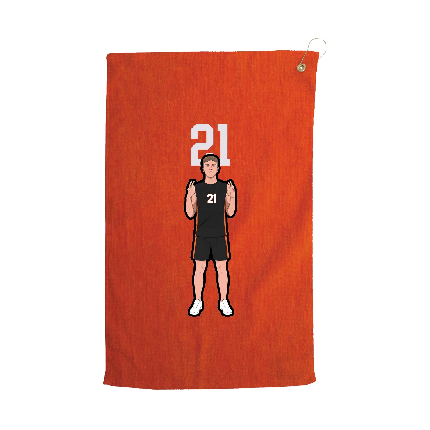 Golf Towel — Number Top in Orange