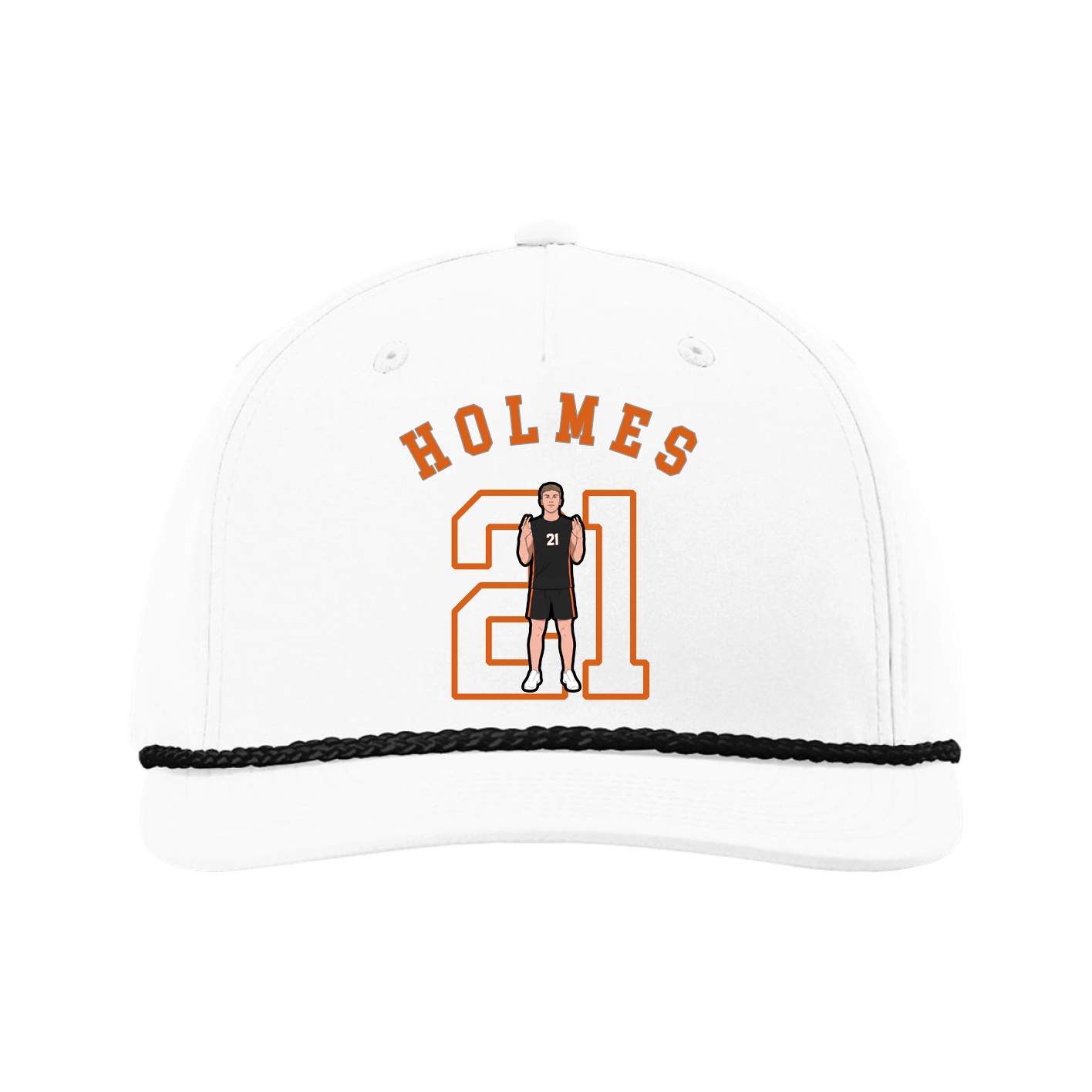 Five-Panel Classic Rope Cap — Shirsey Arch in White