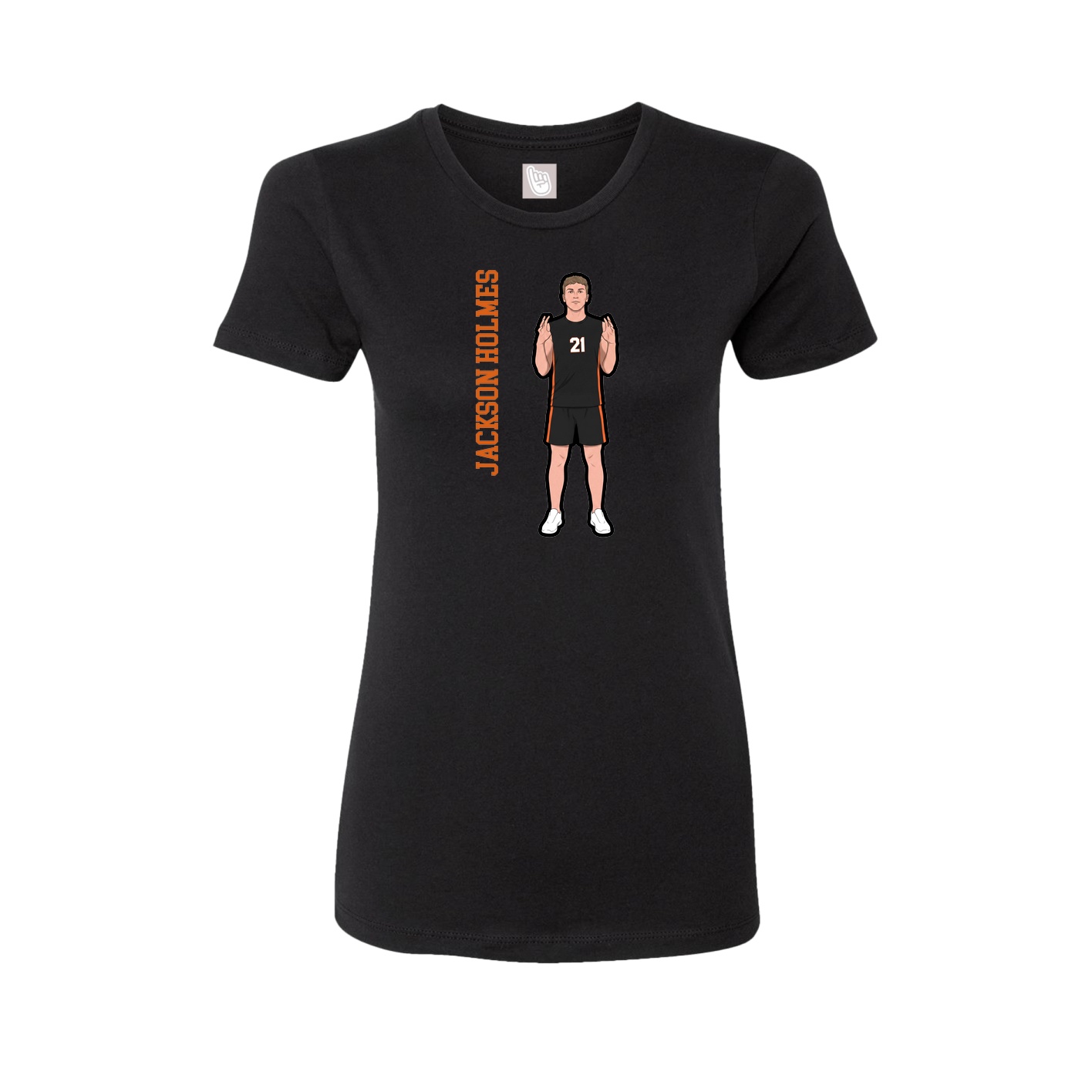 Fitted Women's Tee — Name Vertical in Black