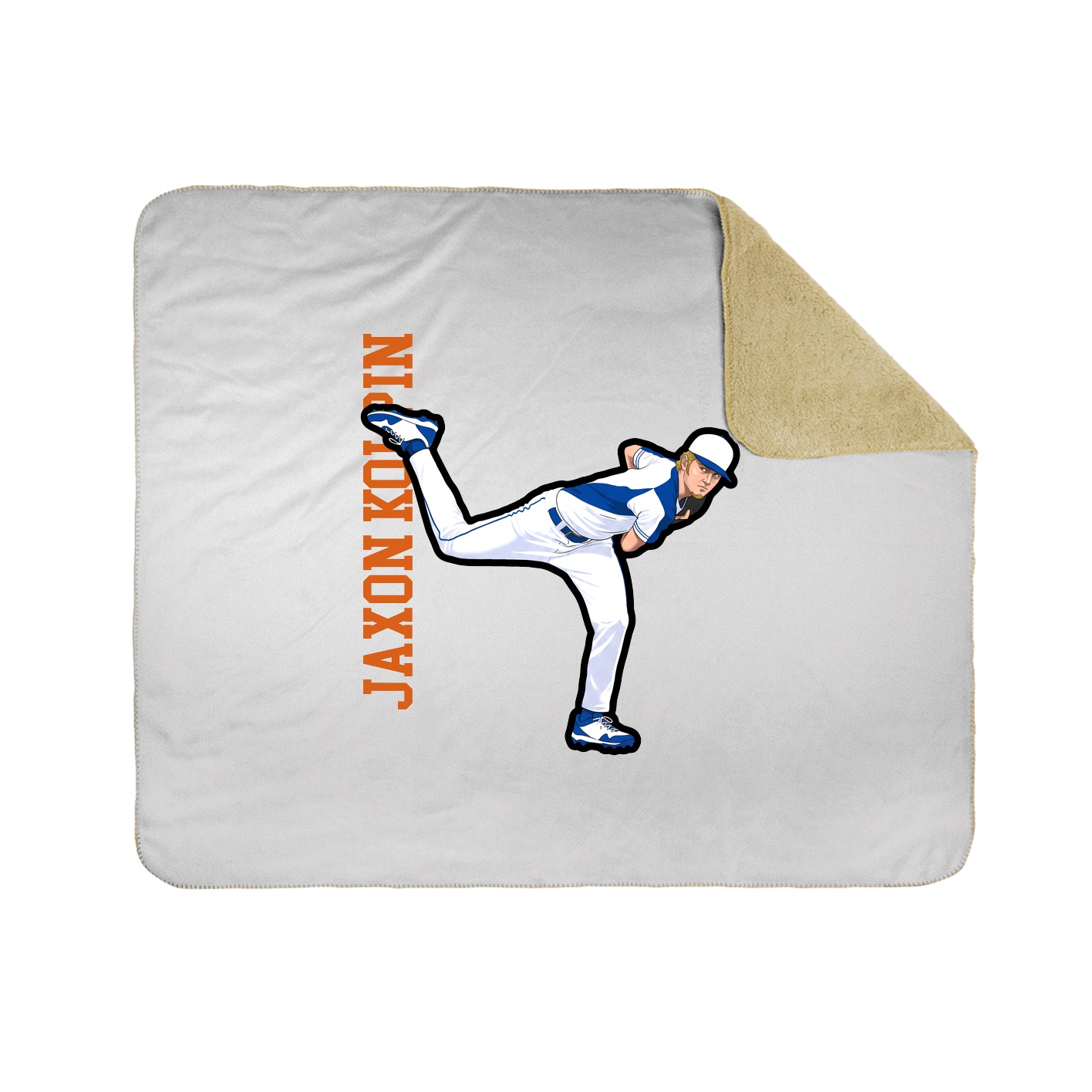 Throw Blanket — Name Vertical in White