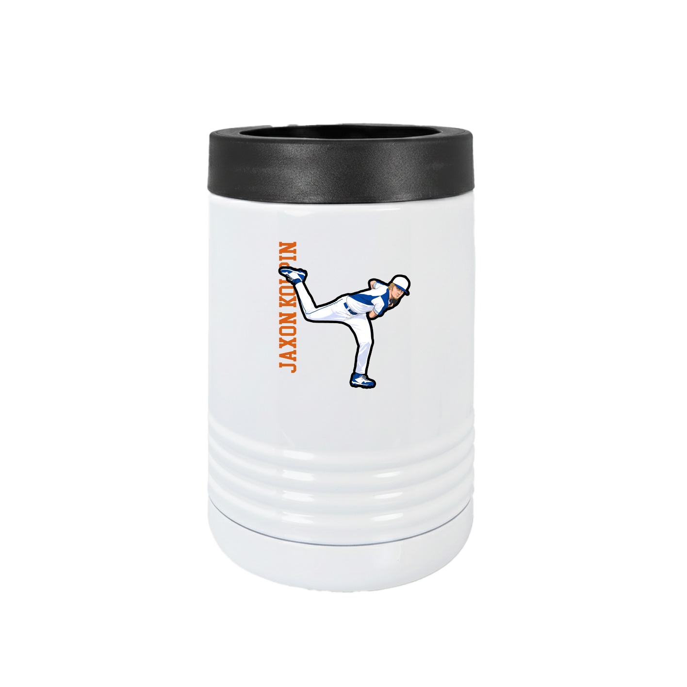 Beverage Holder — Name Vertical in White