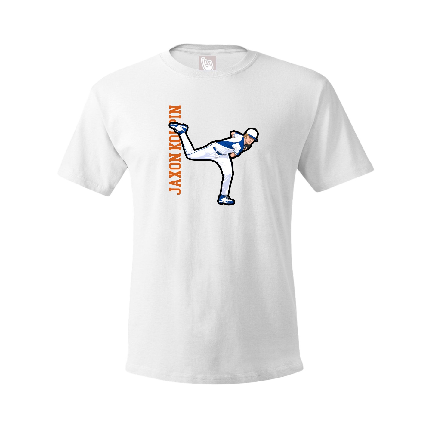 Youth Tee — Name Vertical in White