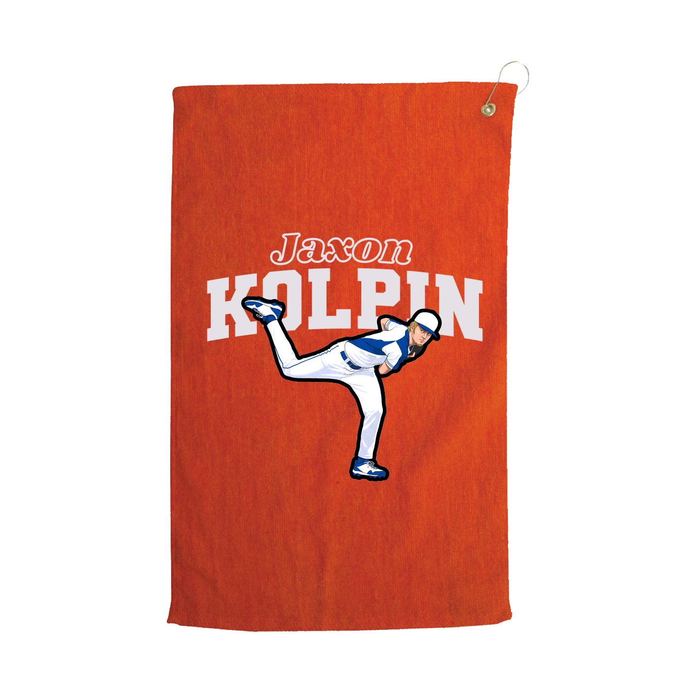 Golf Towel — Name Arch in Orange